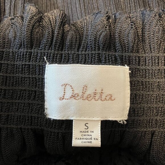 Deletta Anthropologie Black Riley Off-the-Shoulder Top Size S Dark Romance - Picture 6 of 9
